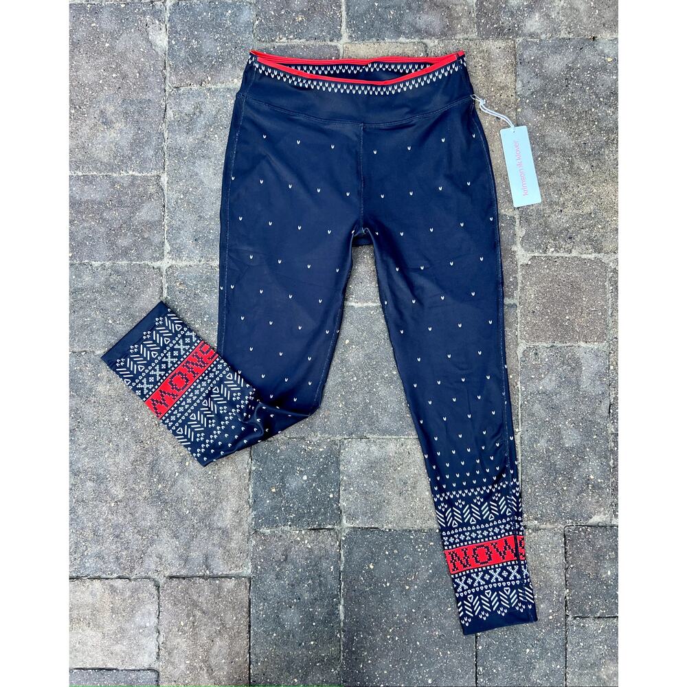 Krimson Klover Medium Black and Red let it snow Patterned Leggings